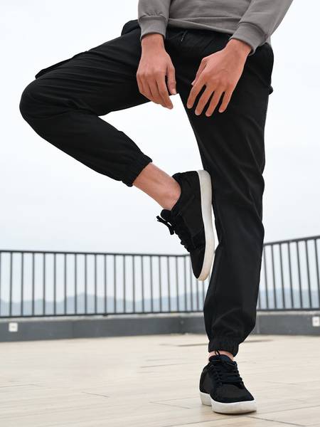 BEYOUNG Solid Men Black Track Pants