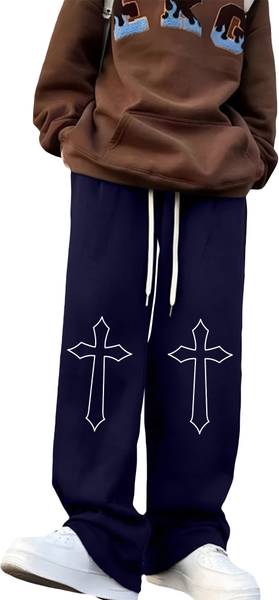 FTX Printed Men Dark Blue Track Pants