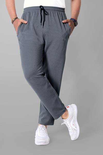 Paralians Solid Men Grey Track Pants
