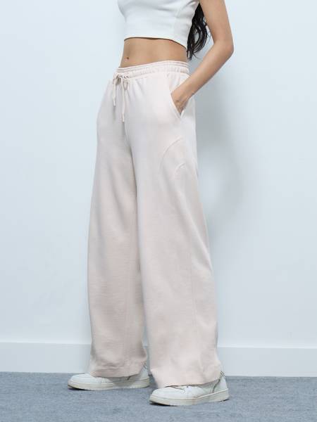 The Souled Store Solid Women White Track Pants