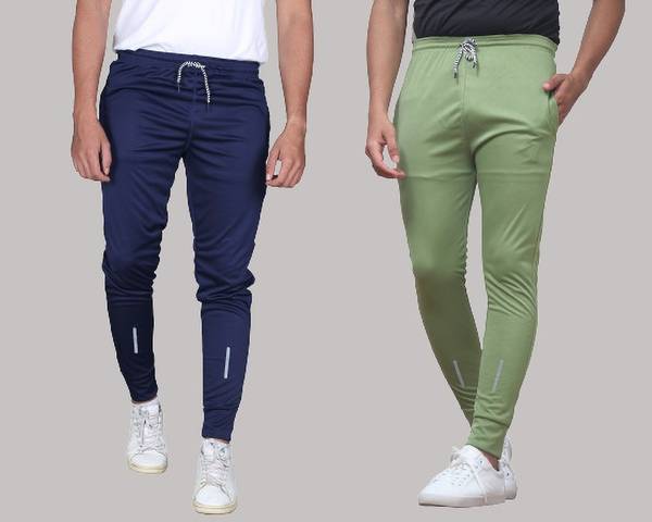 Pink Formal Solid Men Blue, Light Green Track Pants