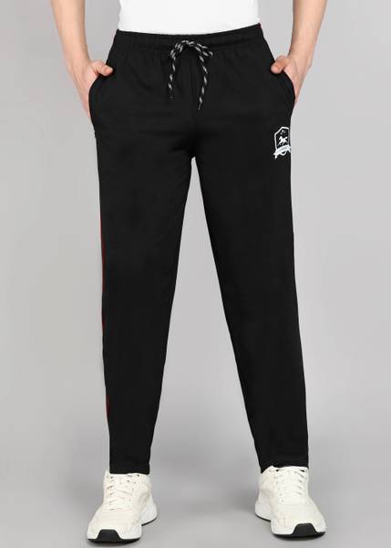 4 SPEED Solid Men Black Track Pants