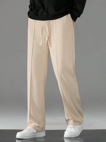 KAJARU Solid Men Beige Track Pants