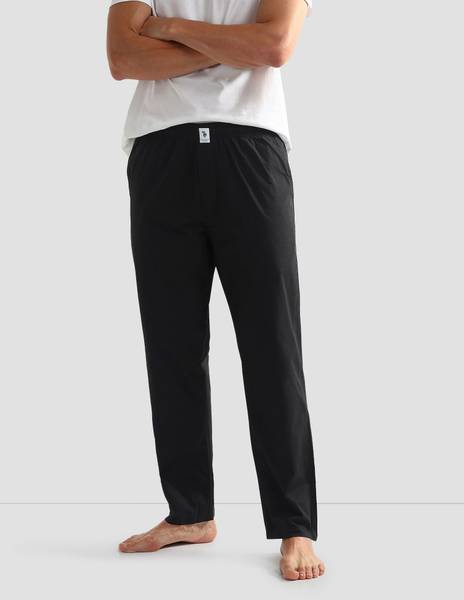U.S. POLO ASSN. Solid Men Black Track Pants