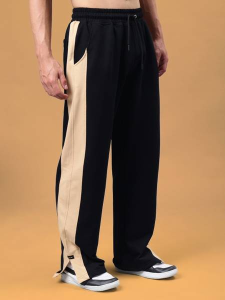 WEARDUDS Self Design Men Black, Beige Track Pants