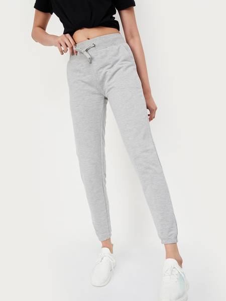 MAX Solid Women Grey Track Pants