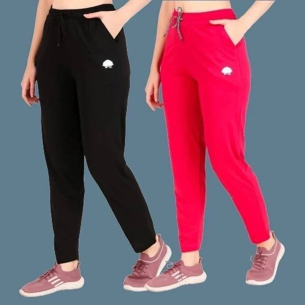 GAA Solid Women Black, Pink Track Pants