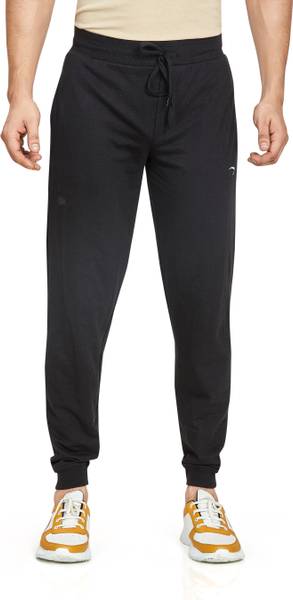 HoC Solid Men Black Track Pants