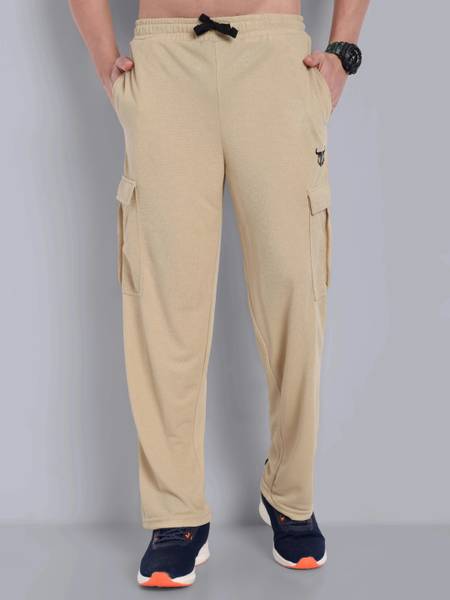 Go Devil Printed Men Beige Track Pants