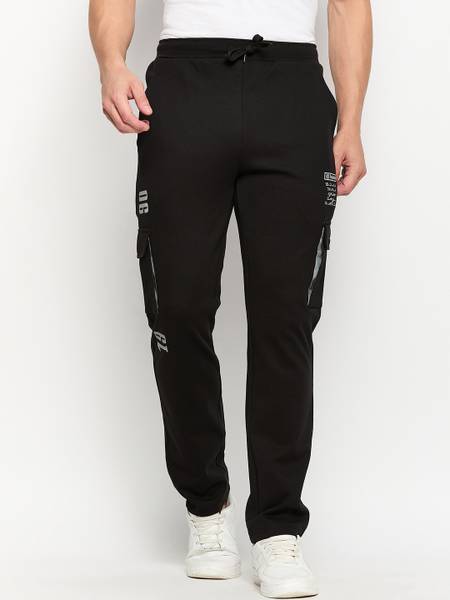 DUKE Solid Men Black Track Pants