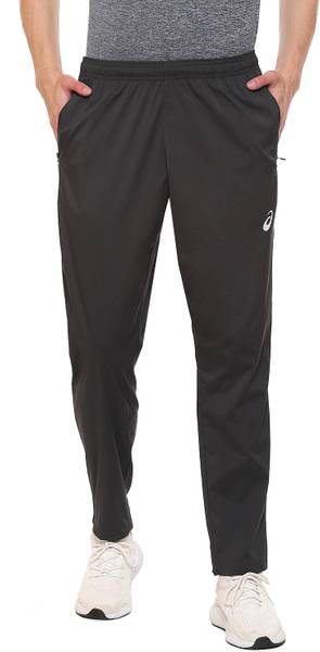 Asics Solid Men Black Track Pants