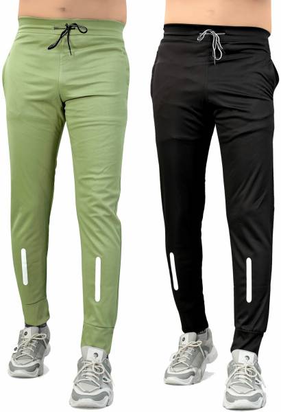 LAHEJA Self Design Men Green, Black Track Pants