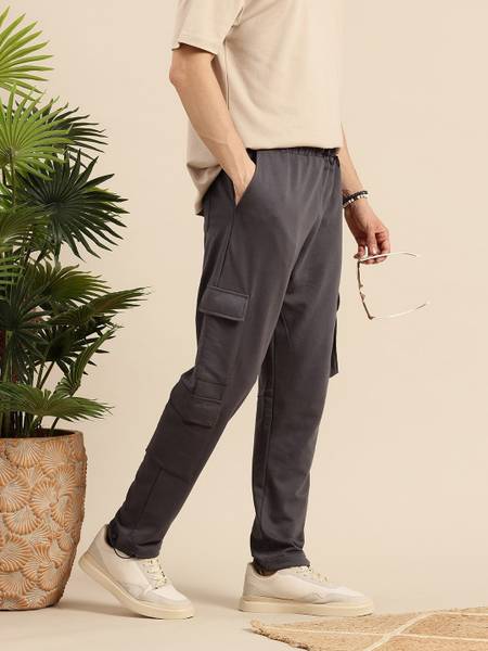 Mast & Harbour Solid Men Grey Track Pants