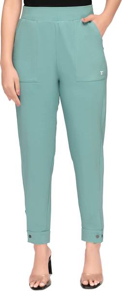 STEYLO Solid Women Green Track Pants