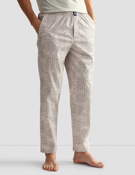 U.S. POLO ASSN. Printed Men Beige Track Pants