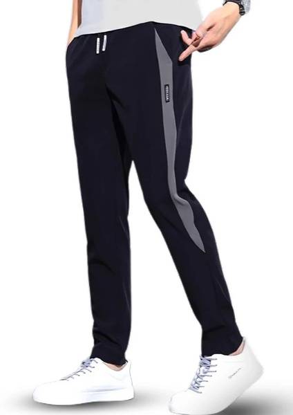 Joggers Park Colorblock Men Black Track Pants