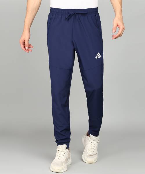 ADIDAS Solid Men Dark Blue Track Pants Price History
