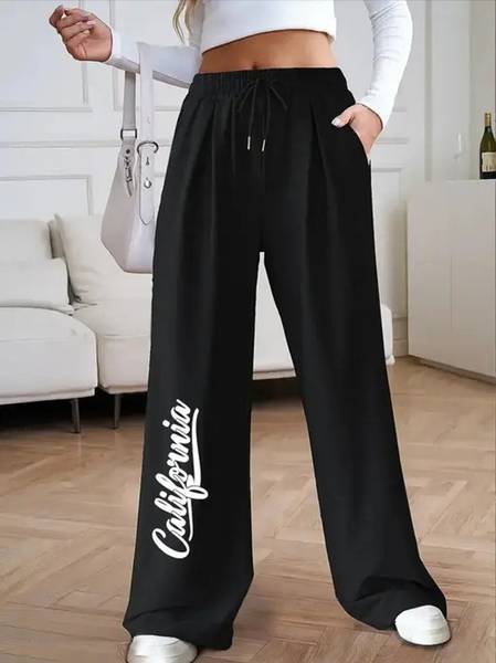 Clothina Solid Women Black Track Pants