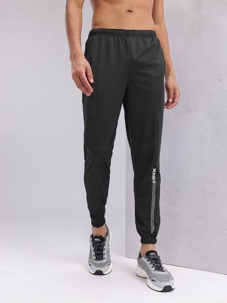 HRX by Hrithik Roshan Striped Men Black Track Pants