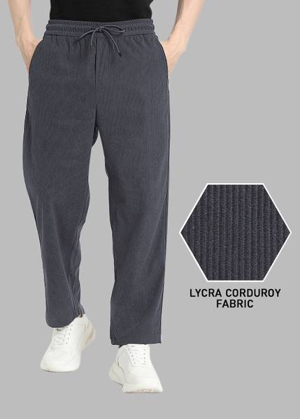 INDICLUB Self Design Men Grey Track Pants