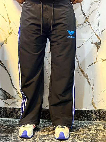 Anisom Striped Men Blue Track Pants
