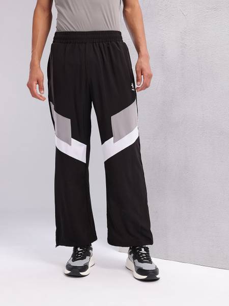 HRX by Hrithik Roshan Colorblock Men Black Track Pants