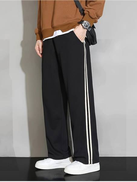 Dockstreet Striped Men Black Track Pants