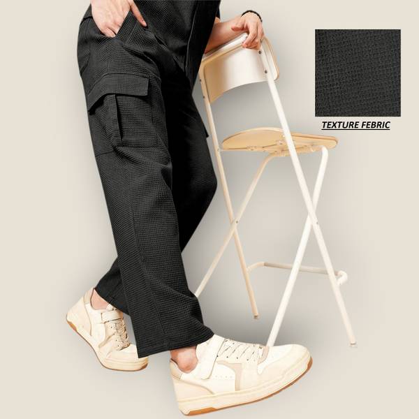 INDICLUB Solid Men Black Track Pants