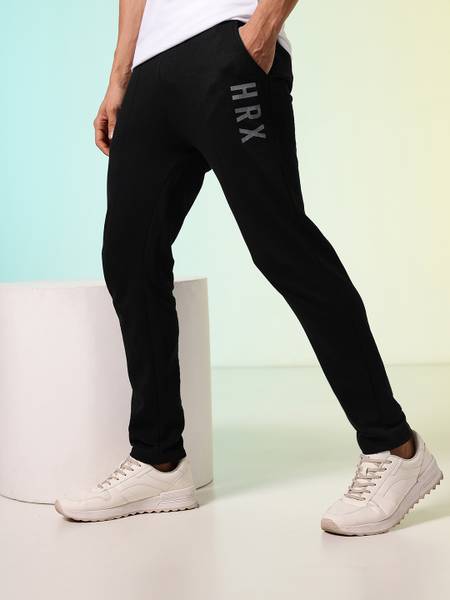 HRX by Hrithik Roshan Self Design Men Black Track Pants