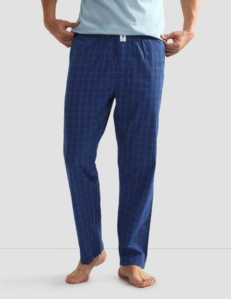 U.S. POLO ASSN. Checkered Men Blue Track Pants