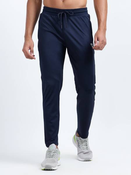 DENMONK Solid Men Dark Blue Track Pants