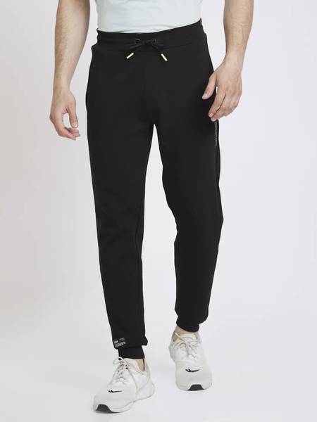 Spykar Solid Men Black Track Pants