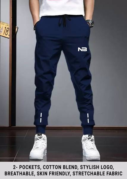 NB NICKY BOY Printed Men Blue Track Pants