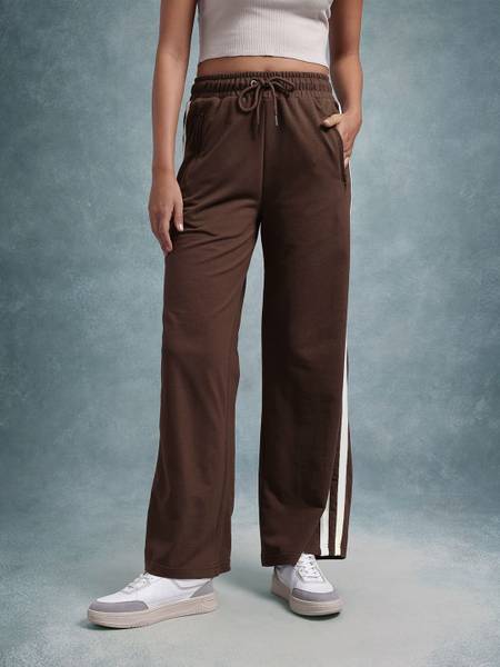 Roadster Solid Women Brown Track Pants