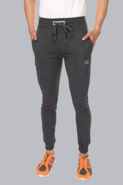 SKYKNIT Solid Men Black Track Pants