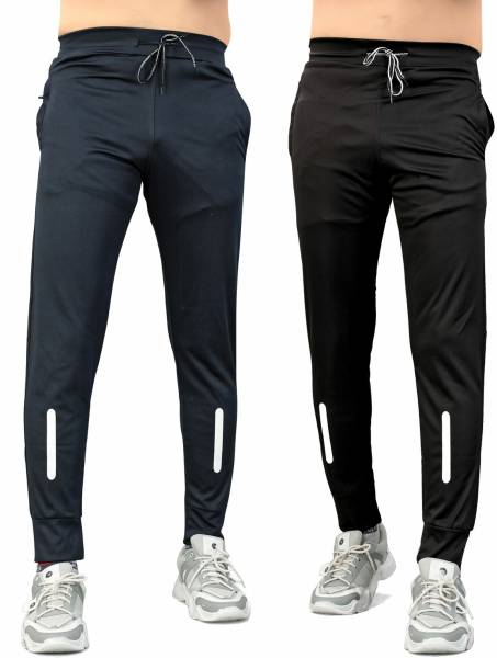 LAHEJA Self Design Men Grey, Black Track Pants
