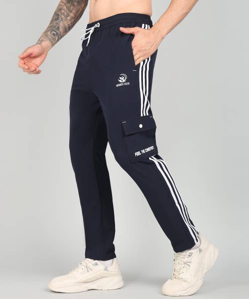 GNOCKFACE Striped Men Dark Blue Track Pants