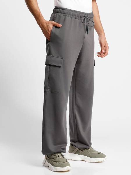 NOBERO Self Design Men Grey Track Pants