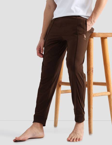 U.S. POLO ASSN. Solid Men Brown Track Pants
