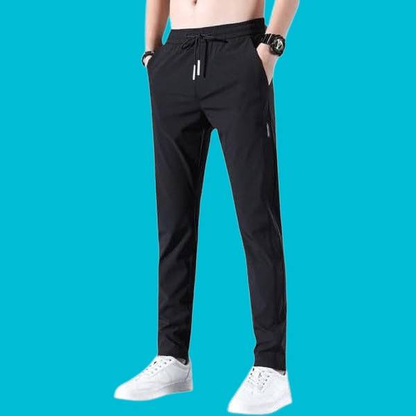 FICKA Solid Men Black Track Pants