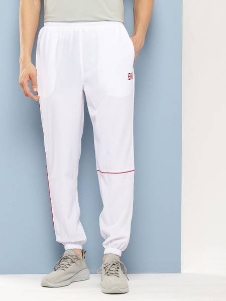 SLAZENGER Self Design Men White Track Pants