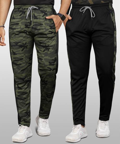 VeBNoR Solid Men Black, Green Track Pants