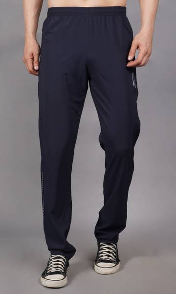 Shiv Naresh NS Spandex Sports Solid Men Blue Track Pants