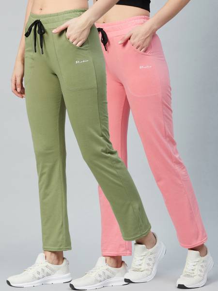 BLINKIN Solid Women Pink, Green Track Pants