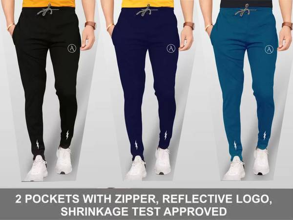 ANAND Solid Men Multicolor Track Pants