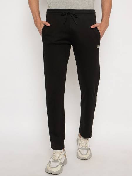 DUKE Solid Men Black Track Pants