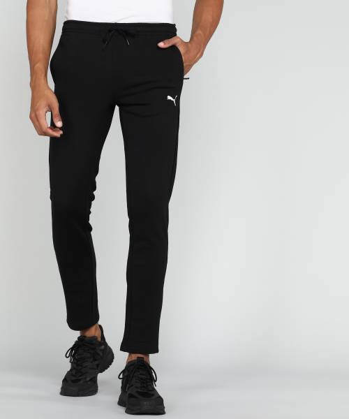 PUMA Zippered Sweatpants TR Solid Men Black Track Pants