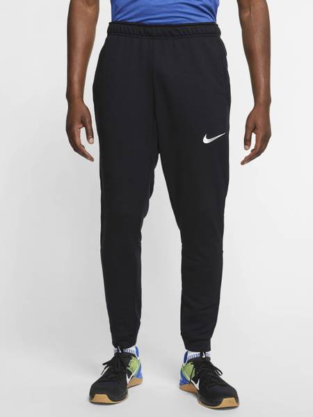 Nike solid men discount black track pants