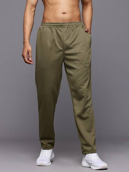 HRX by Hrithik Roshan Checkered Men Green Track Pants