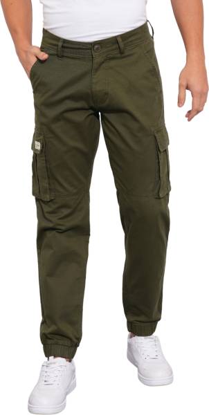 BEING HUMAN Solid Men Green Track Pants